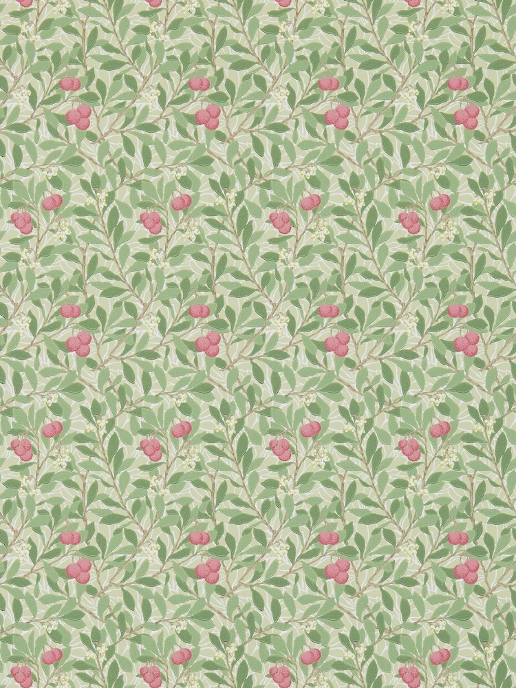 Morris & Co Arbutus Olive Pink Morris Friends A4 Wallpaper Sample - Image 1 of 1