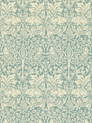 Morris & Co Brer Rabbit Slate Vellum Morris Friends A4 Wallpaper Sample - Image 1 of 1