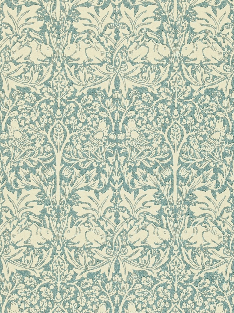 Morris & Co Brer Rabbit Slate Vellum Morris Friends A4 Wallpaper Sample - Image 1 of 1