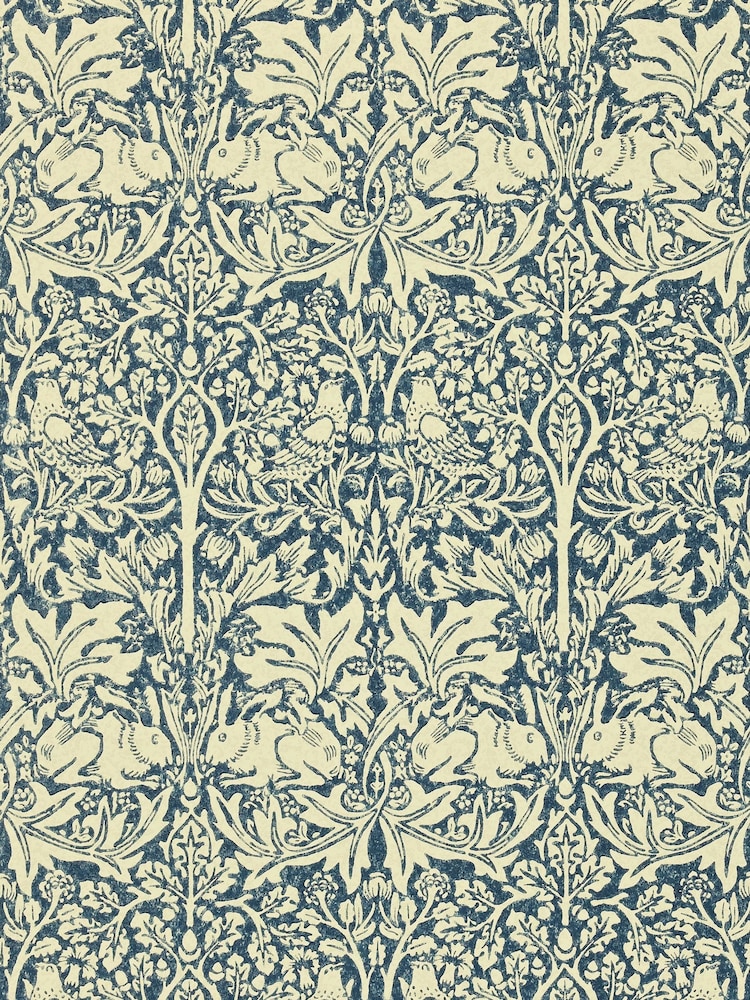Morris & Co Brer Rabbit Indigo Vellum Morris Friends A4 Wallpaper Sample - Image 1 of 1