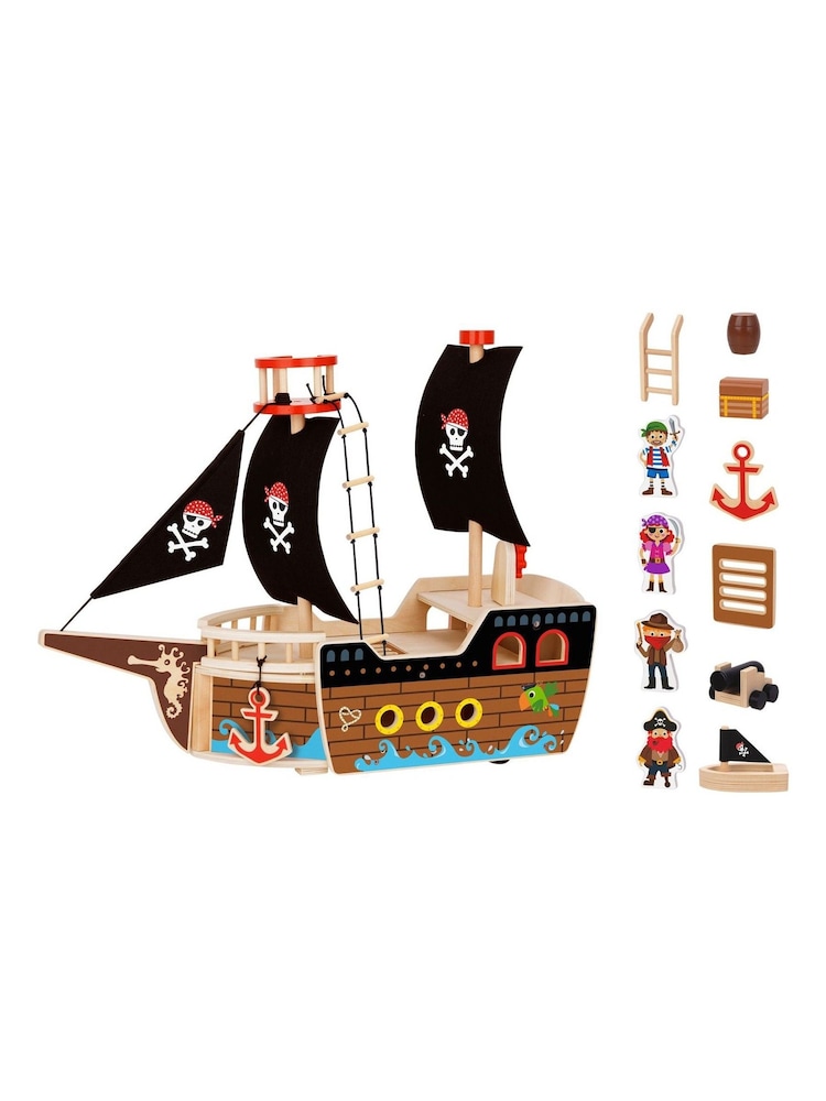 Tooky Toy Wooden Pirate Ship - Image 1 of 5
