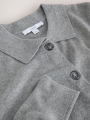 Grey Supersoft Knitted Shirt Collar Cardigan - Image 9 of 9