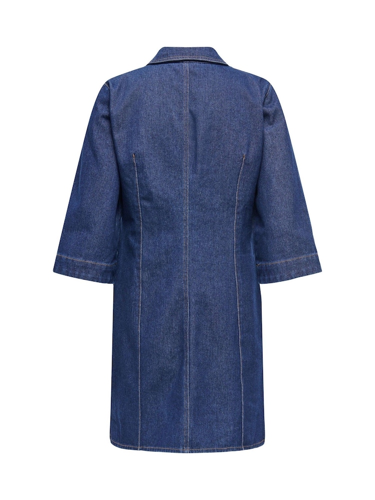 JDY Blue Denim Mini Dress - Image 4 of 4