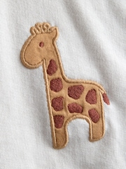 JoJo Maman Bébé Cream Giraffe 2-Piece Colour Block Sweatshirt & Legging Set - Image 2 of 6