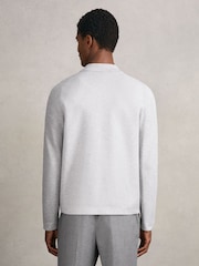 Reiss Soft Grey Roberto Four-Pocket Zip-Through Cardigan - Image 6 of 7