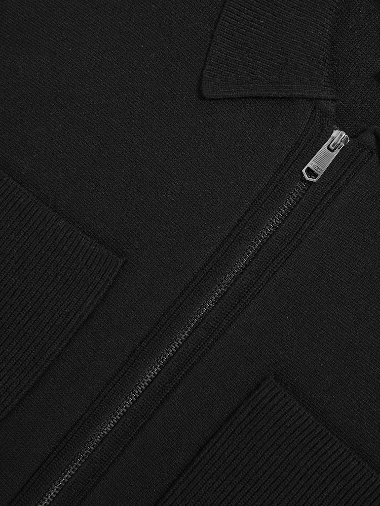 Reiss Black Roberto Four-Pocket Zip-Through Cardigan - Image 6 of 6 Reiss Black Roberto Four-Pocket Zip-Through Cardigan - Image 6 of 6