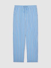 Reiss Bright Blue/White Chica Reiss | Ché Poplin Stripe Trousers - Image 2 of 7