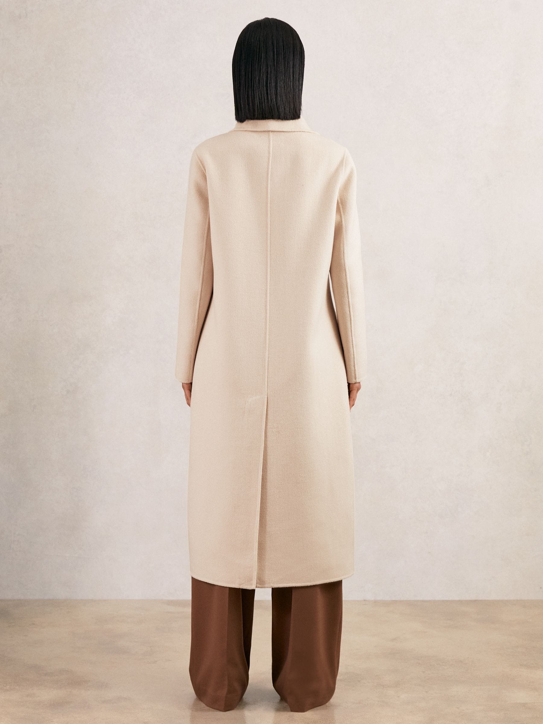 Buy Reiss Cream Indira Wool-Blend Scarf Blindseam Coat from Next USA