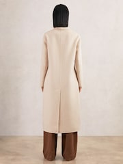Reiss Cream Indira Wool-Blend Scarf Blindseam Coat - Image 6 of 8