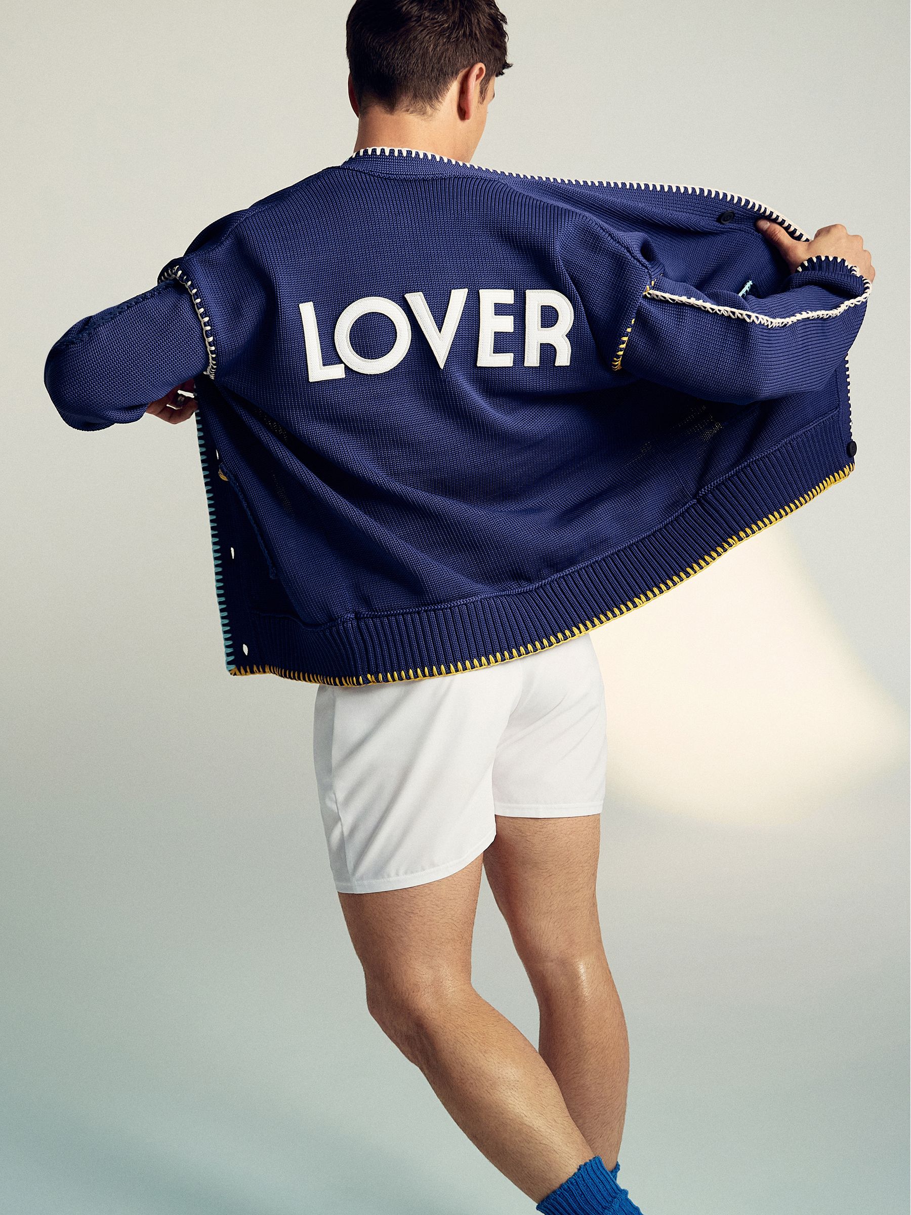 Reiss Navy Blue | Tom Daley Lover Knit Cardigan In Blue