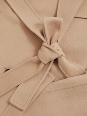 Reiss Neutral Rene Petite Double-Breasted Blindseam Coat Wool-Blend - Image 5 of 6