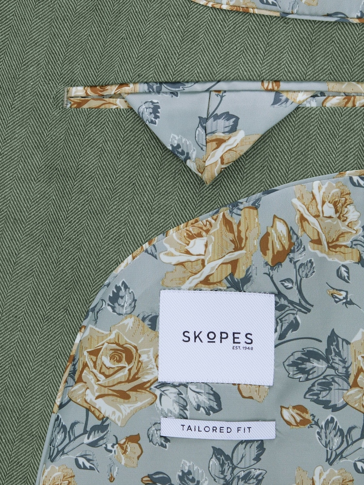Skopes grey Tailored Fit Calvados Linen Blend Suit Jacket - Image 7 of 7