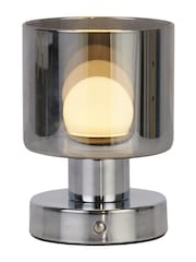 Searchlight Chrome and Smoked Metropolis Table Lamp - Image 2 of 4