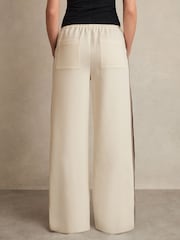 Reiss Cream Robyn Petite Side-Stripe Wide-Leg Trousers - Image 4 of 5
