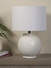 Searchlight Chrome and White Rechargeable LED Touch Solstice Table Lamp - Image 1 of 4