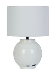 Searchlight Chrome and White Rechargeable LED Touch Solstice Table Lamp - Image 3 of 4