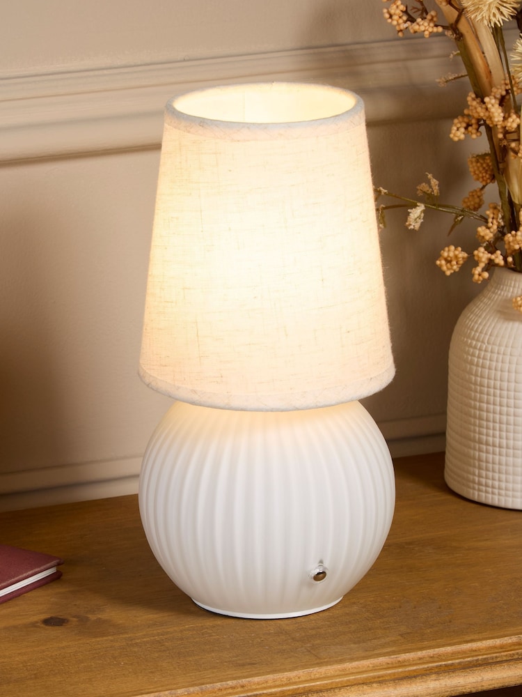 Searchlight White and Gold Nordic Moon Table Lamp - Image 1 of 4