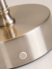 Searchlight Satin Nickel Rechargeable LED Touch Heritage Lumière Table Lamp - Image 2 of 4