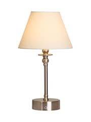 Searchlight Satin Nickel Rechargeable LED Touch Heritage Lumière Table Lamp - Image 3 of 4
