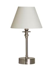 Searchlight Satin Nickel Rechargeable LED Touch Heritage Lumière Table Lamp - Image 4 of 4