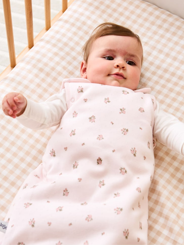 JoJo Maman Bébé Pink Floral Pointelle 2.5 Tog Baby Sleeping Bag