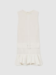 Reiss Ivory Kimberly Ruffle Hem Belted Mini Dress - Image 2 of 5