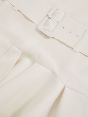 Reiss Ivory Kimberly Ruffle Hem Belted Mini Dress - Image 5 of 5