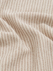 Reiss Ecru/Taupe Brown Hall Cotton-Blend Stripe Polo Shirt - Image 6 of 6