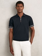 Reiss Navy Zain Polo Shirt - Image 4 of 5