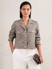 Reiss Neutral Check Jaque Jacket - Image 1 of 8