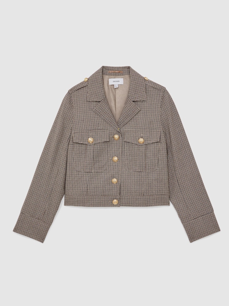 Reiss Neutral Check Jaque Jacket - Image 2 of 8