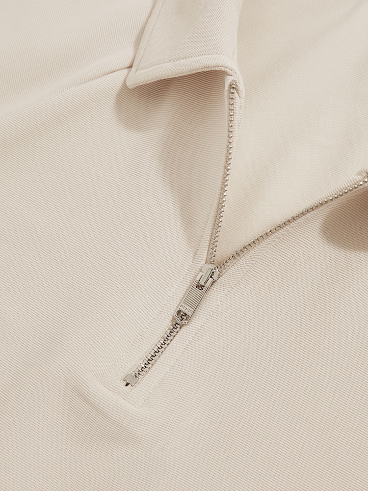 صخري - قميص بولو Raglan بارز الملمس بنصف سحّاب تشكيلة Winston من Reiss - صورة 6 من 6