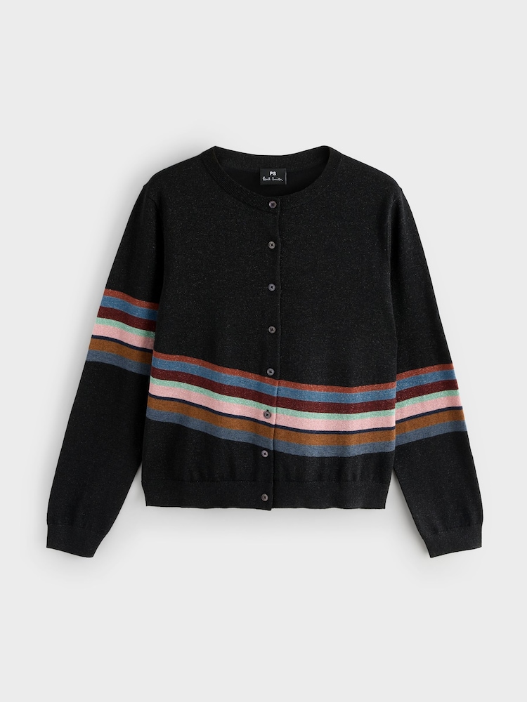 PS Paul Smith Swirl Detail Knit Black Cardigan - Image 1 of 1