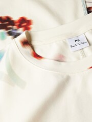PS Paul Smith Cream Floral Print Long Sleeve Top - Image 2 of 6