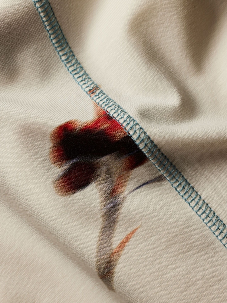 PS Paul Smith Cream Floral Print Long Sleeve Top - Image 6 of 6