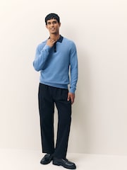 PS Paul Smith Textured Contrast Collar Knitted Polo Shirt - Image 3 of 5