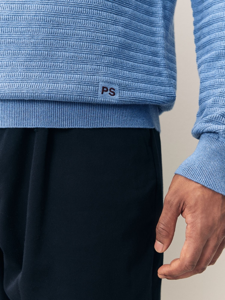 PS Paul Smith Textured Contrast Collar Knitted Polo Shirt - Image 5 of 5