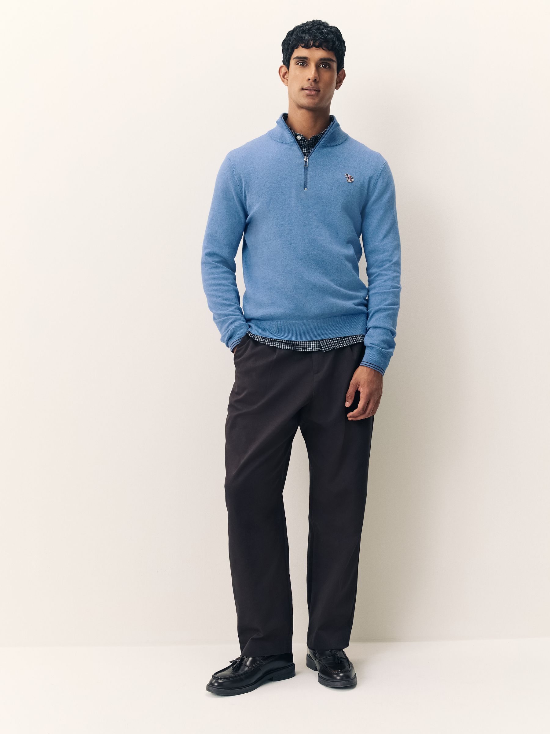 Buy PS Paul Smith Blue Quarter Zip Knit Jumper from Next Canada