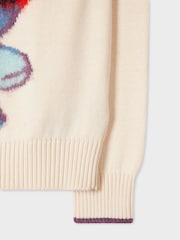 PS Paul Smith Cream Floral Graphic Print Knit Jumper - Image 3 of 4