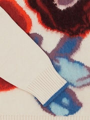 PS Paul Smith Cream Floral Graphic Print Knit Jumper - Image 4 of 4