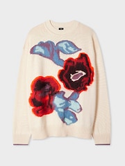 PS Paul Smith Cream Floral Graphic Print Knit Jumper - Image 6 of 9