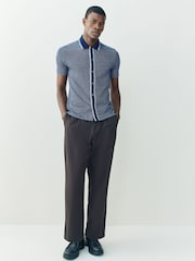 PS Paul Smith Blue Regular-Fit Button Through Polo Shirt - Image 2 of 7