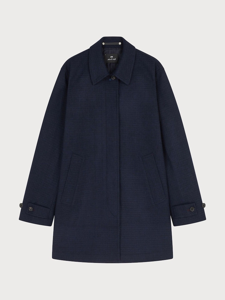 PS Paul Smith Blue Waterpoof Textured Coat - Imagem 1 de 6