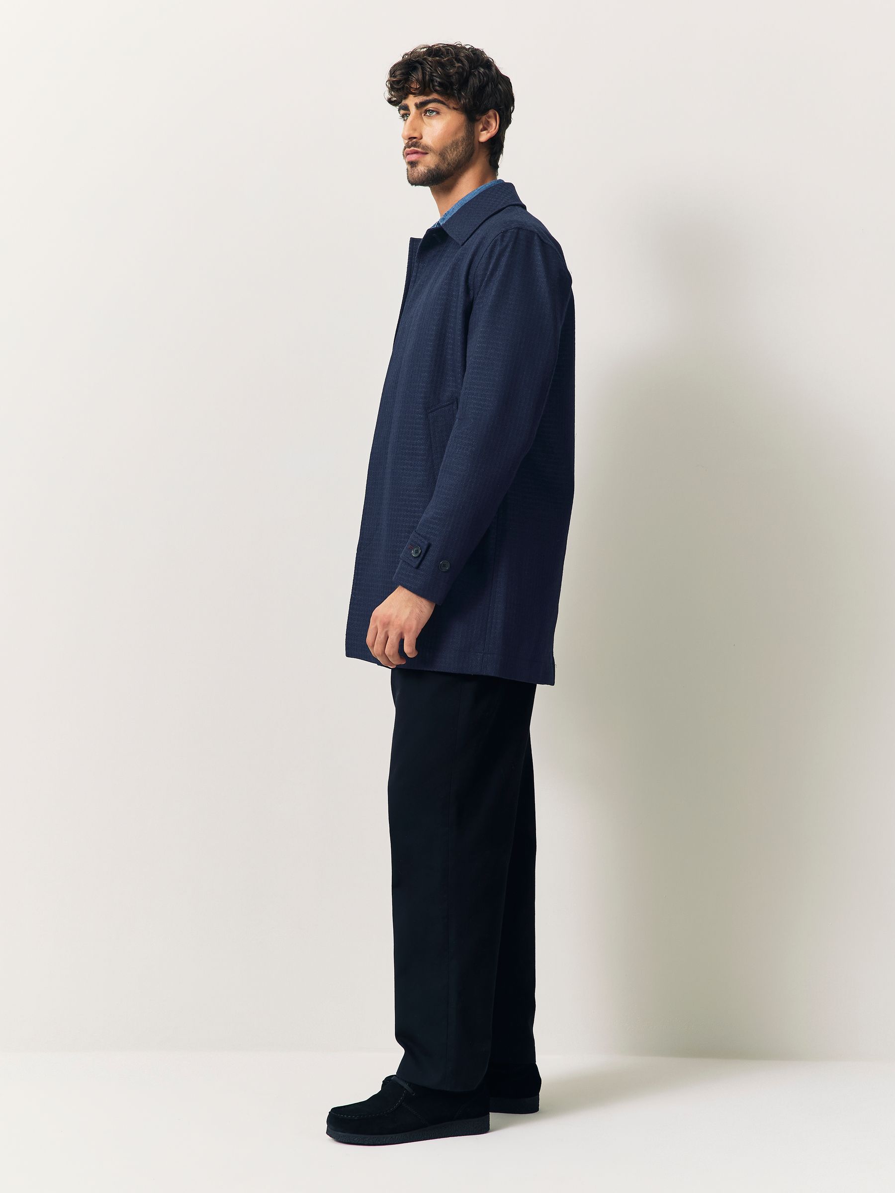 Buy PS Paul Smith Blue Wool Blend Textured Coat from Next Australia