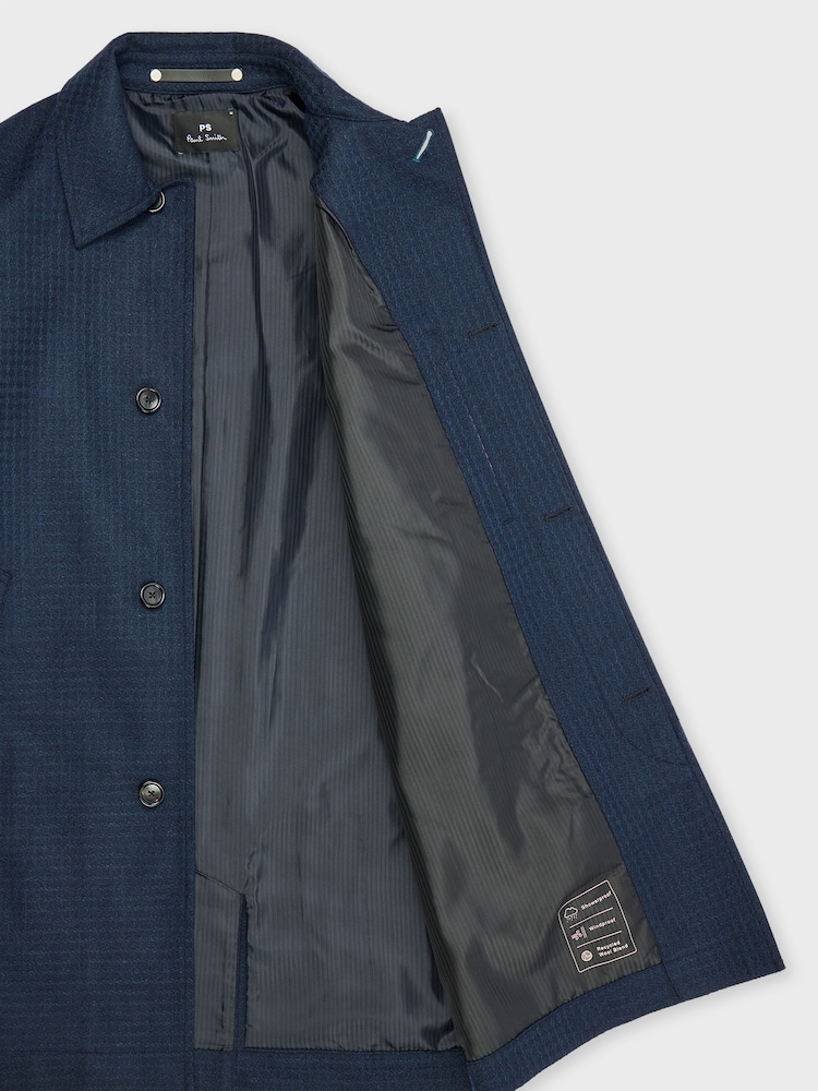PS Paul Smith Blue Waterpoof Textured Coat - Imagem 6 de 6