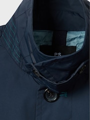 PS Paul Smith Blue Regular Fit Logo Parka Jacket - Image 6 of 9
