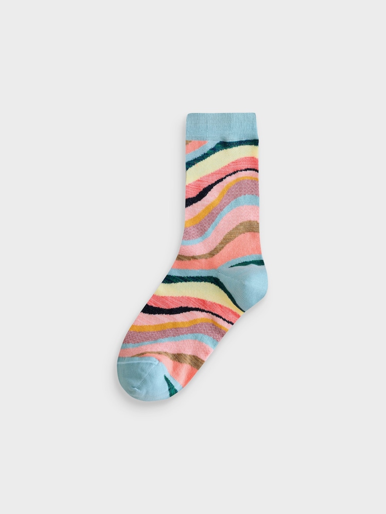PS Paul Smith Blue Swirl Crew Ankle Socks - Image 1 of 1