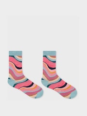 PS Paul Smith Blue Swirl Crew Ankle Socks - صورة 5 من 6