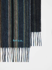 PS Paul Smith Stripe Logo Black Scarf - Image 3 of 3