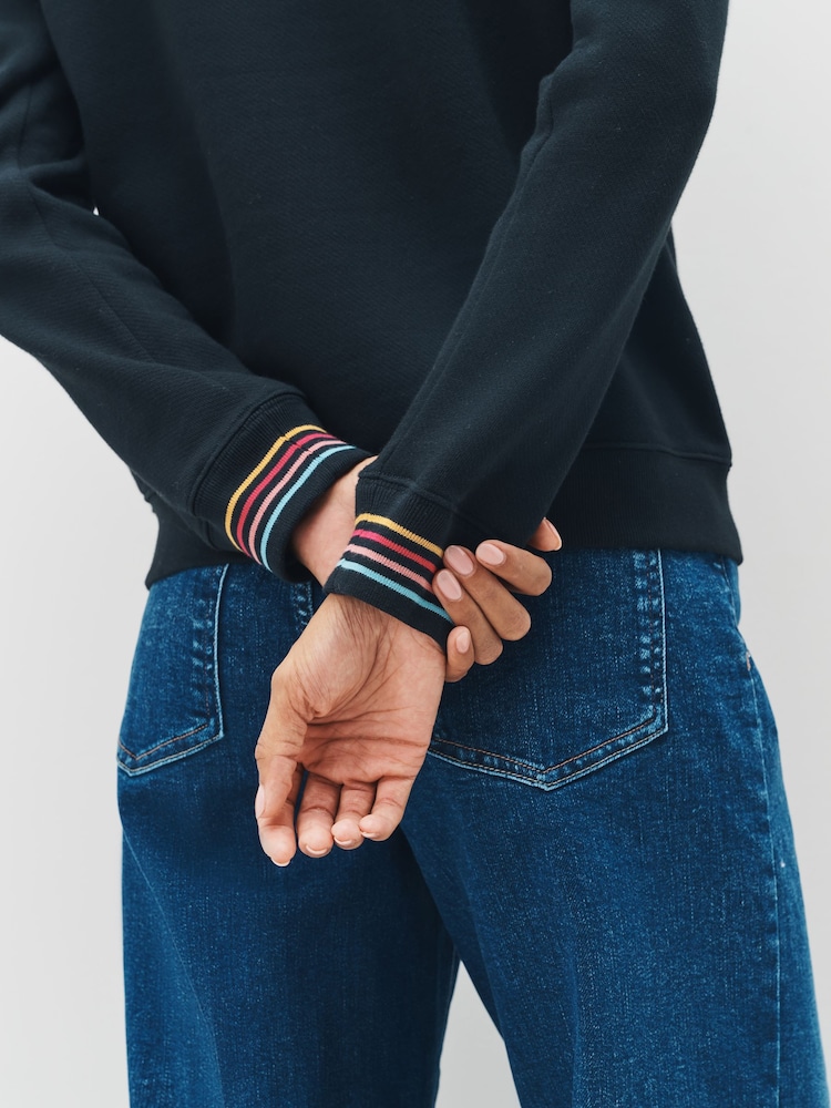 PS Paul Smith Swirl Cuff Jersey Crew Neck Black Sweatshirt - Image 6 of 6 PS Paul Smith Swirl Cuff Jersey Crew Neck Black Sweatshirt - Image 6 of 6